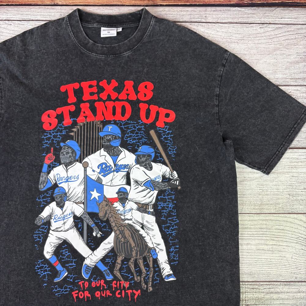 Unsponsored Texas Rangers "Texas Stand Up" MLB Baseball T-shirt